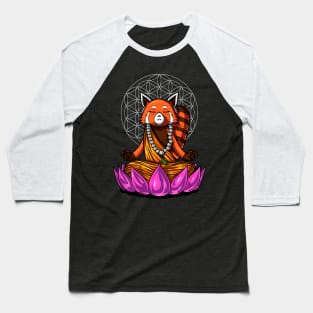 Red Panda Bear Buddha Baseball T-Shirt